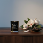 Parks Candles Magnolia & Bay Leaf 1-wick candle in 180g jar, featuring floral and herbal scent with a single wick for a cozy ambiance.