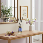 Parks Candles Camomile Violet & Orris Reed Diffuser 220ml with elegant glass bottle and reed sticks for home fragrance.