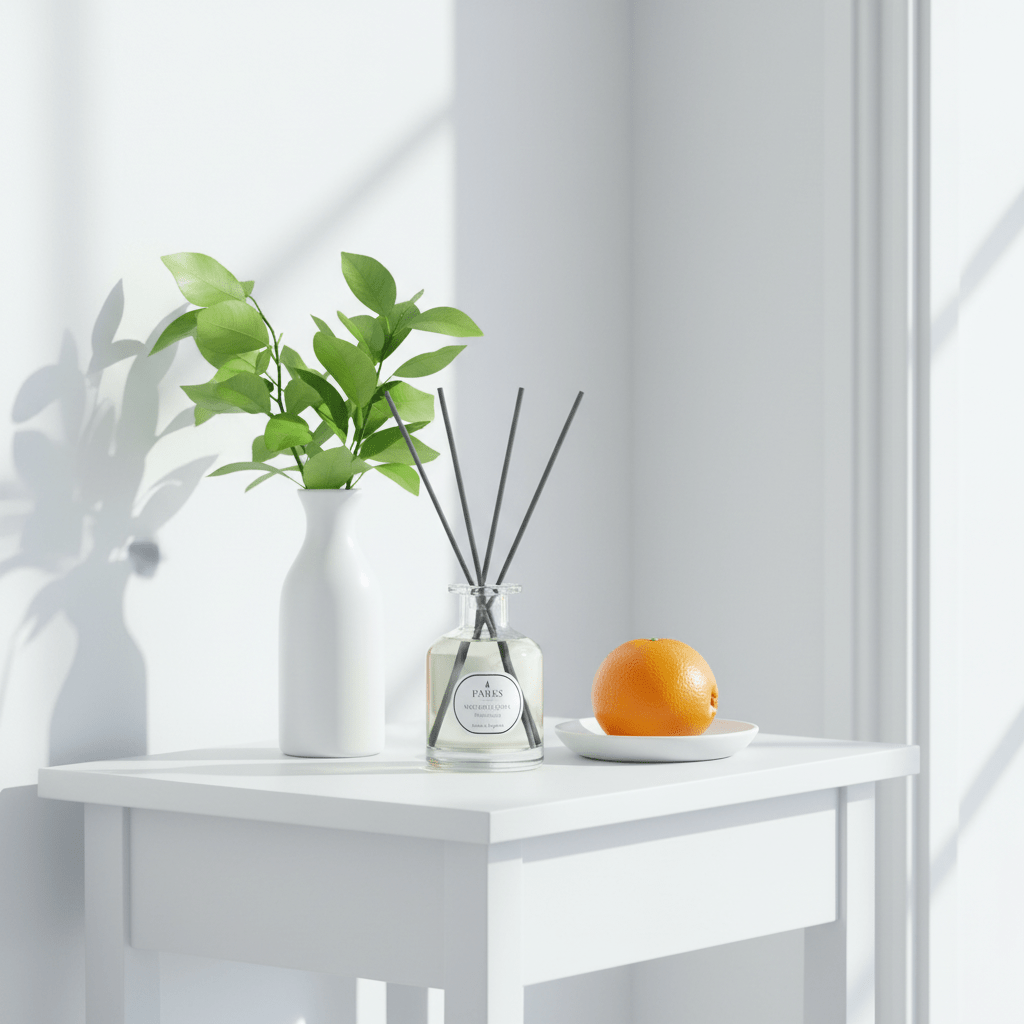 Parks Candles Revitalising Reed Diffuser 100ml with elegant glass bottle and natural reed sticks for home fragrance.