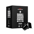 Skull Crusher Coffee Nespresso® capsules in a variety of flavors, featuring colorful packaging and capsule designs.