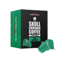 Skull Crusher Coffee CBD-infused Nespresso capsules, coffee capsules with infused flavor, designed for Nespresso coffee machines