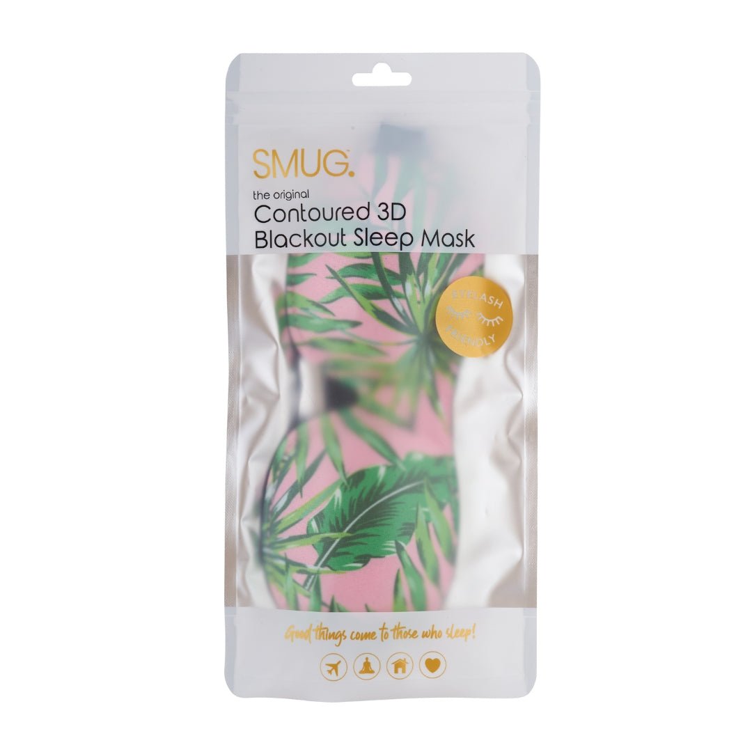 Contoured 3D Blackout Sleep Mask with palm print from SMUG, featuring a soft, ergonomic design for comfortable sleep.