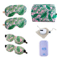 SMUG sleepover set with palm print, includes matching pajamas and accessories for a fun, coordinated sleepover look.