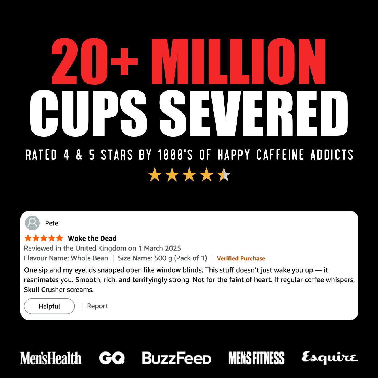 Nespresso® capsules by Skull Crusher Coffee, French Vanilla flavor, showing a row of coffee capsules with vanilla packaging details.