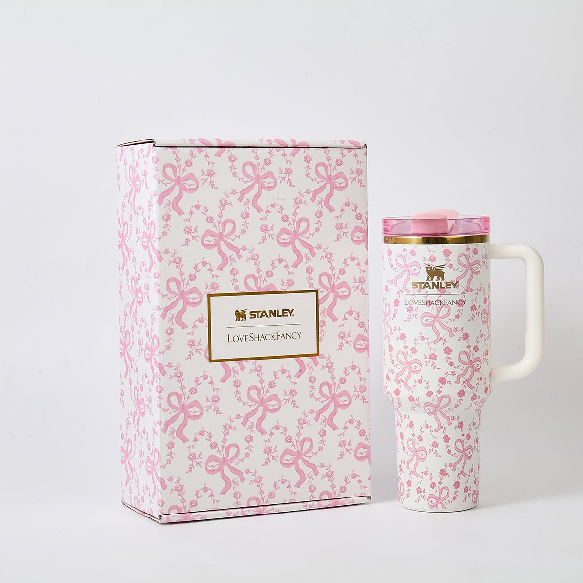Stanley x LoveShackFancy Bow Blossom Quencher H2.0 FlowState Tumbler 40oz – Limited Edition Floral Bow Tumbler-5