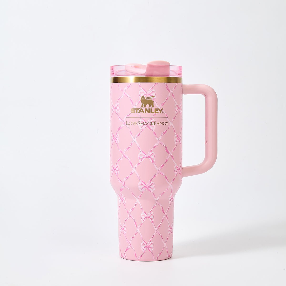 Stanley x LoveShackFancy Diamond Bow Quencher H2.0 FlowState Tumbler 40oz – Limited Edition Pink Ribbon Collection-1
