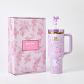Stanley x LoveShackFancy Floral Lavender Quencher H2.0 FlowState Tumbler 40oz – Limited Edition Lavender Blossom Bow Tumbler-0
