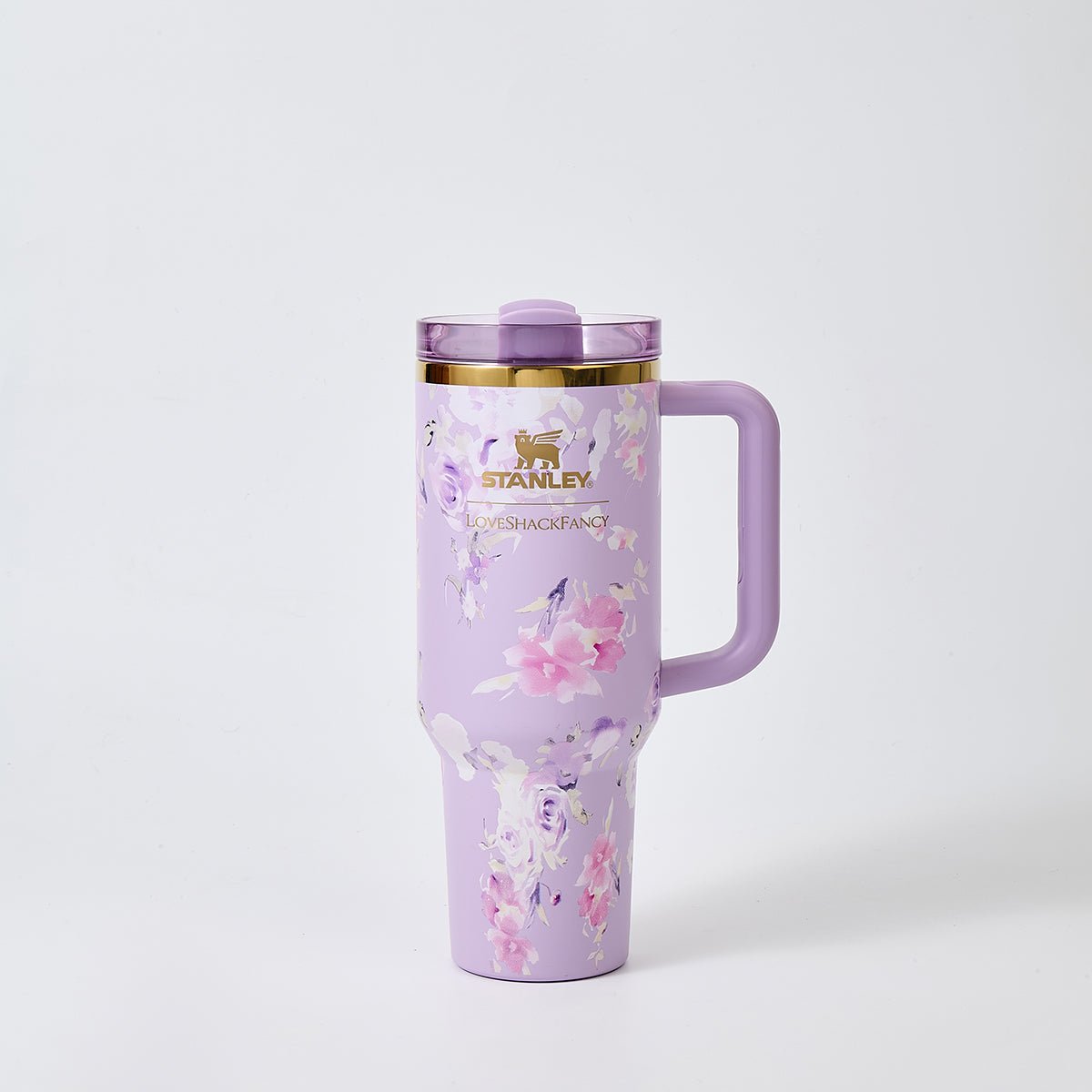 Stanley x LoveShackFancy Floral Lavender Quencher H2.0 FlowState Tumbler 40oz – Limited Edition Lavender Blossom Bow Tumbler-1