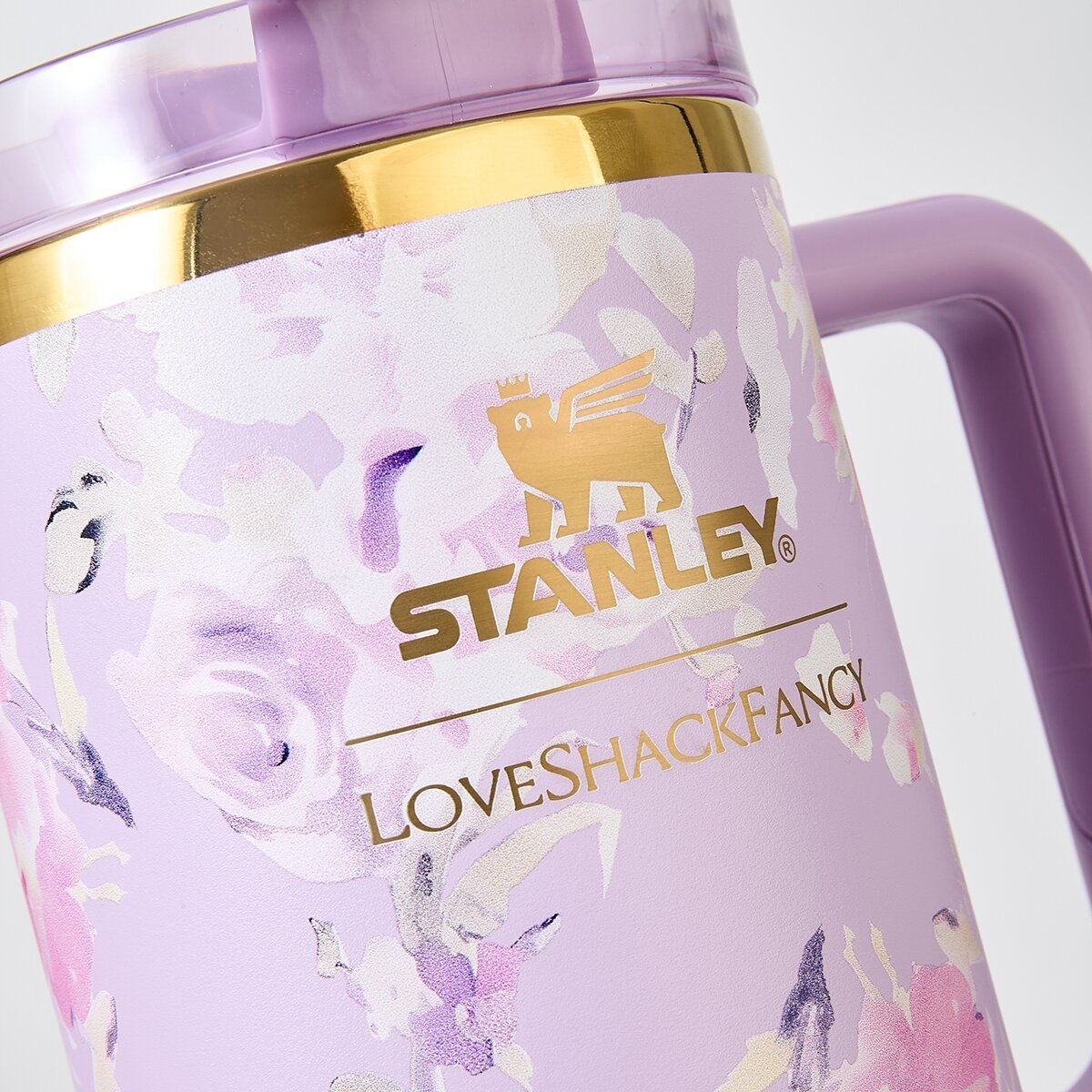 Stanley x LoveShackFancy Floral Lavender Quencher H2.0 FlowState Tumbler 40oz – Limited Edition Lavender Blossom Bow Tumbler-4