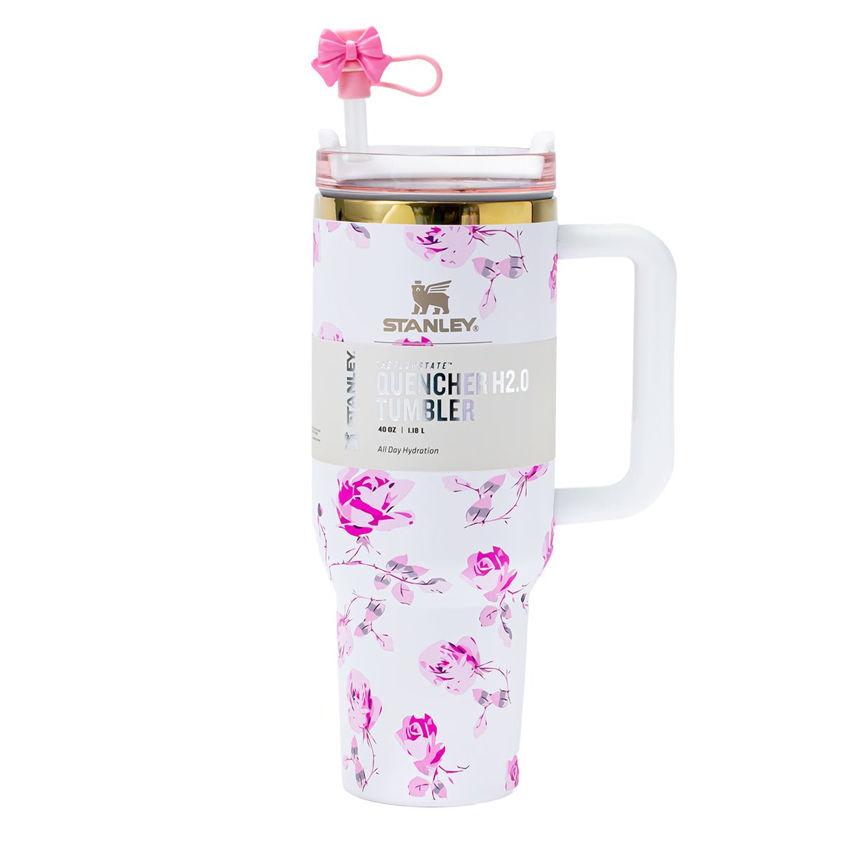 Stanley x LoveShackFancy Ribbon Rosa Quencher H2.0 FlowState Tumbler 40oz – Limited Edition Rose Garden Bow Tumbler-2