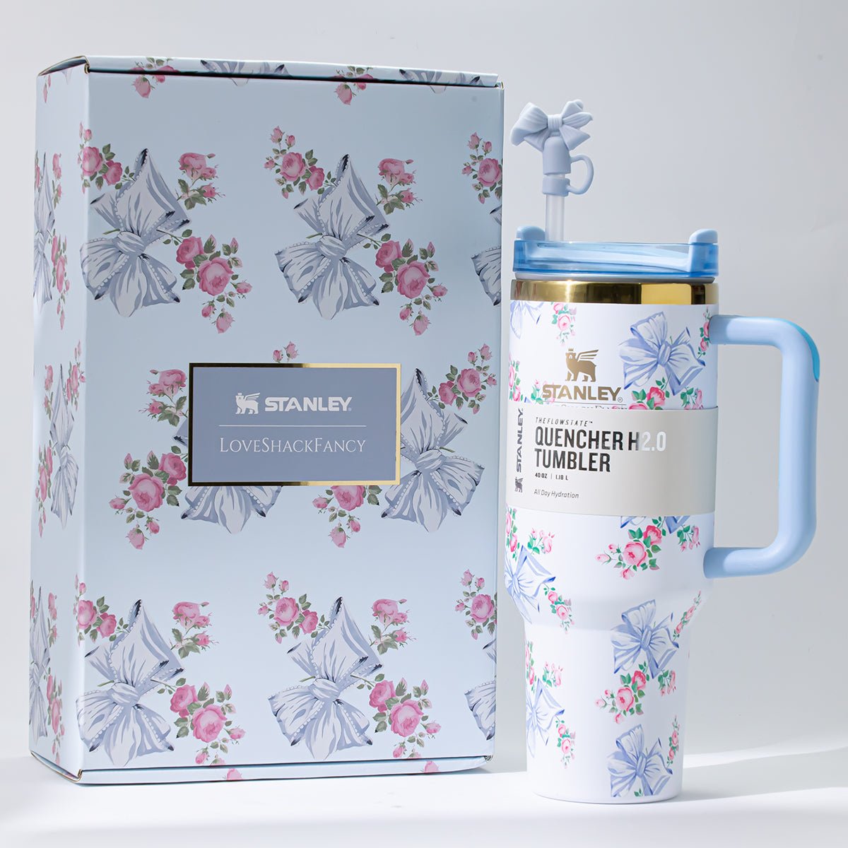 Stanley x LoveShackFancy Rosa Beaux Quencher H2.0 FlowState Tumbler 40oz – Limited Edition Floral Bow Collection-0