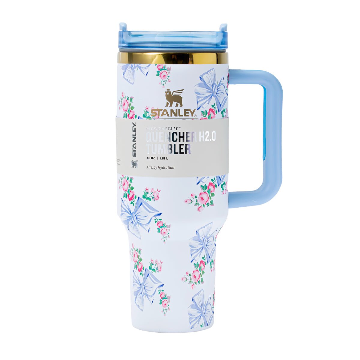 Stanley x LoveShackFancy Rosa Beaux Quencher H2.0 FlowState Tumbler 40oz – Limited Edition Floral Bow Collection-1