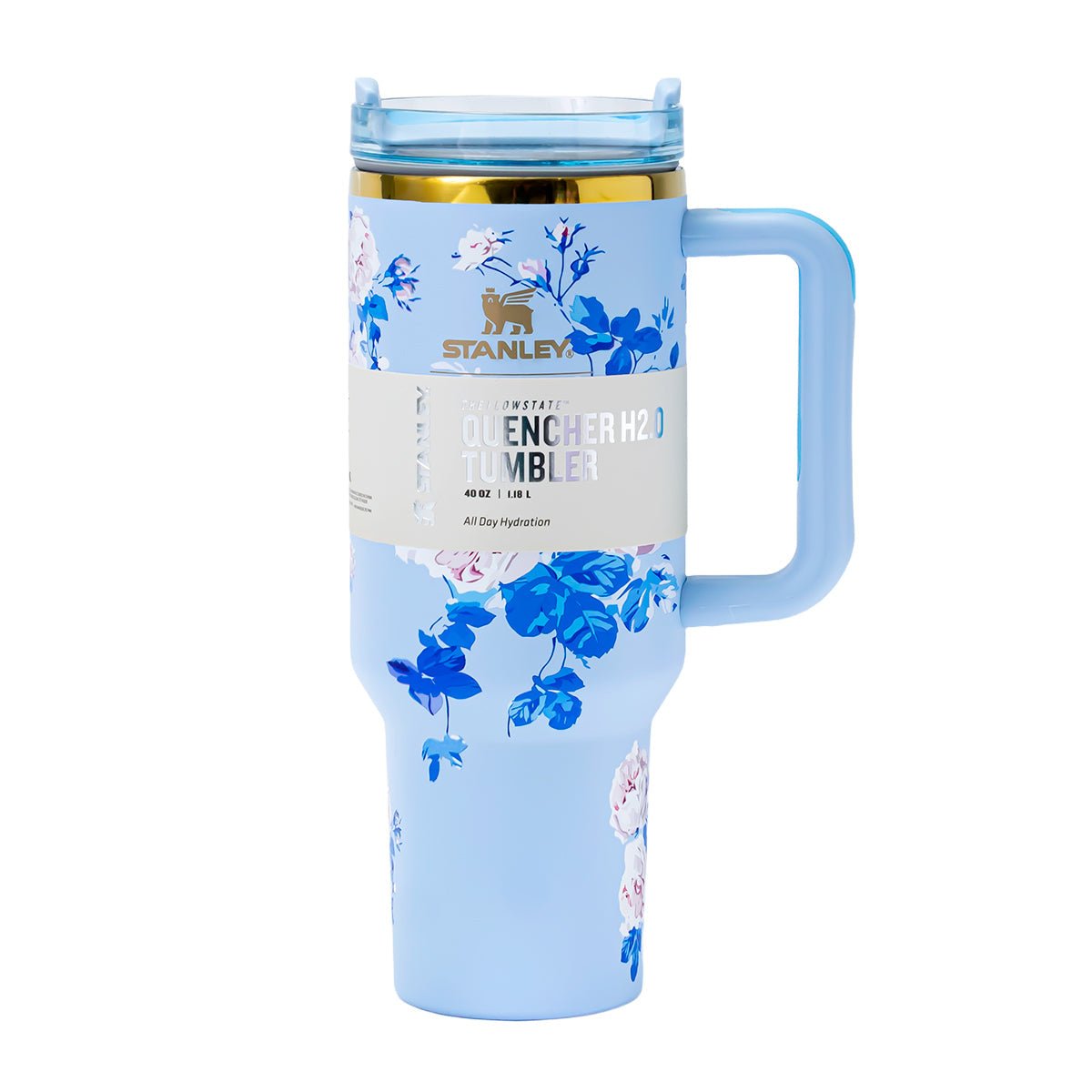 Stanley x LoveShackFancy Sky Bloom Quencher H2.0 FlowState Tumbler 40oz – Limited Edition Blue Botanical Collection with Bow Straw Topper-1
