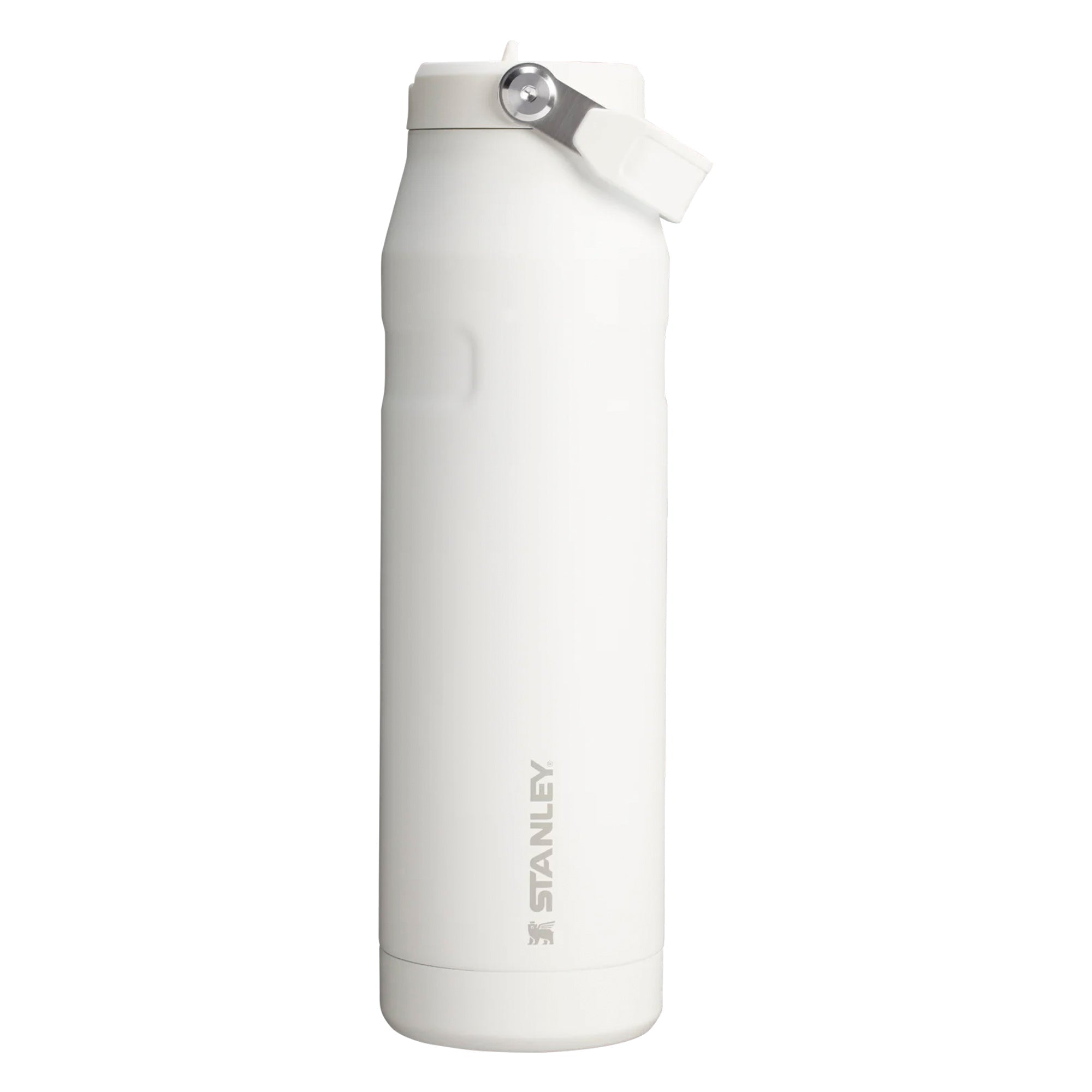 Stanley IceFlow Bottle Flip Straw water bottle, 1.06L, with flip straw and durable design, shown with a sleek gray finish.