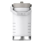 Stanley IceFlow Flip Straw 2.0L water bottle in frosted finish with a flip straw and ergonomic handle for easy carrying.