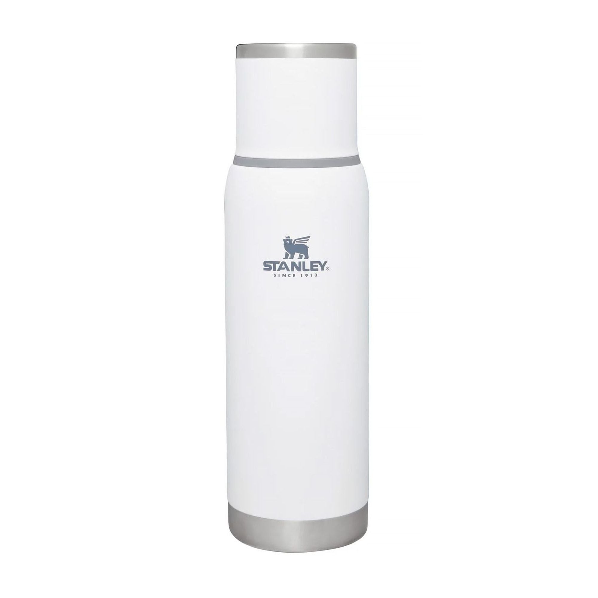 Stanley Adventure To Go 0.75L water bottle in matte finish, with a sleek stainless steel design and secure screw-top lid.