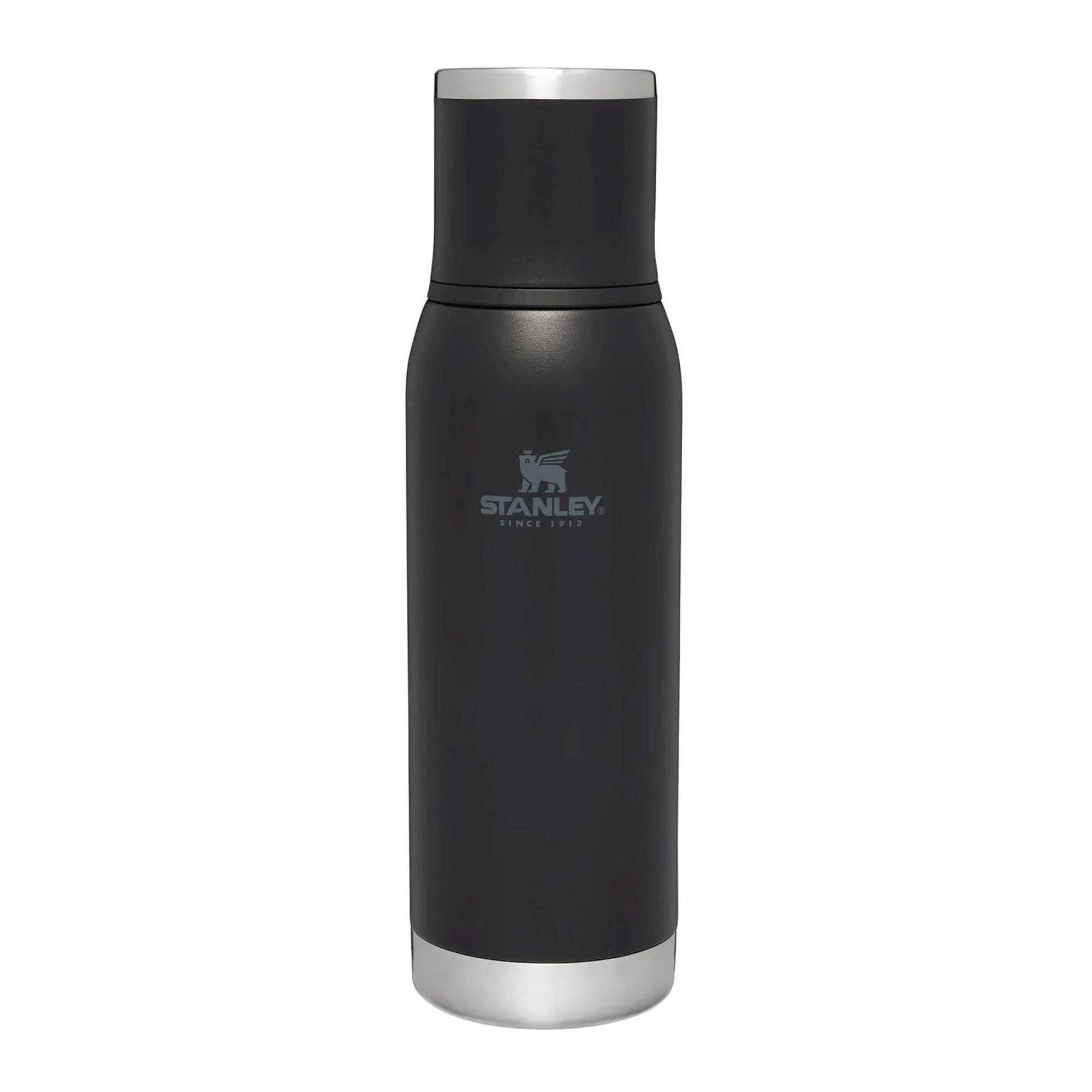 Stanley Adventure To Go 1.0L water bottle with stainless steel body and screw-top lid, suitable for outdoor activities.