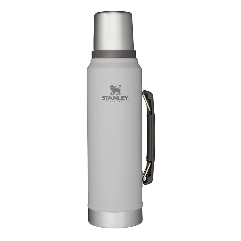 Stanley Legendary Classic Water Bottle 1.0L in ash color, durable stainless steel design with a leak-proof lid.