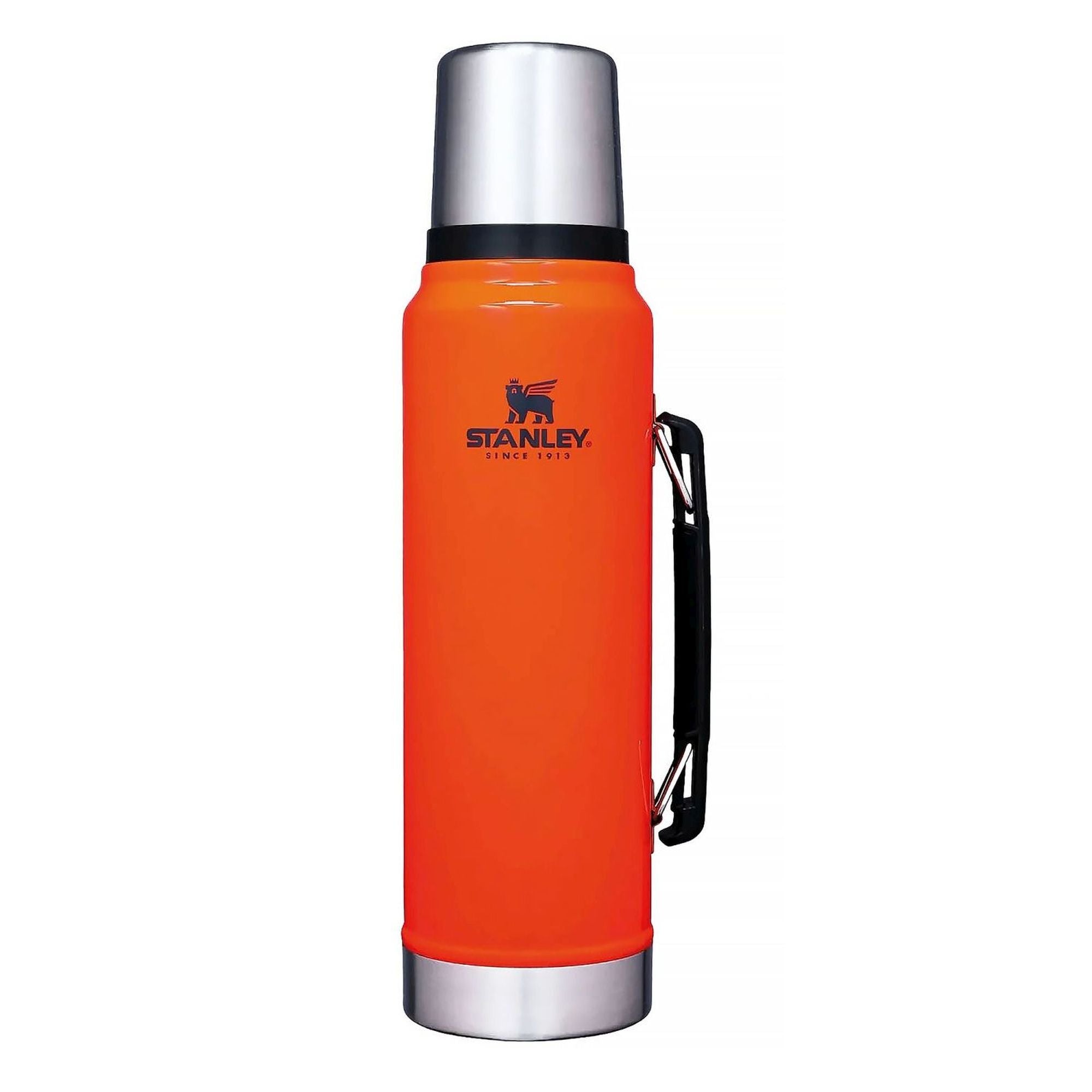 Stanley Legendary Classic 1.0L water bottle in silver with a screw-top lid and durable stainless steel design.