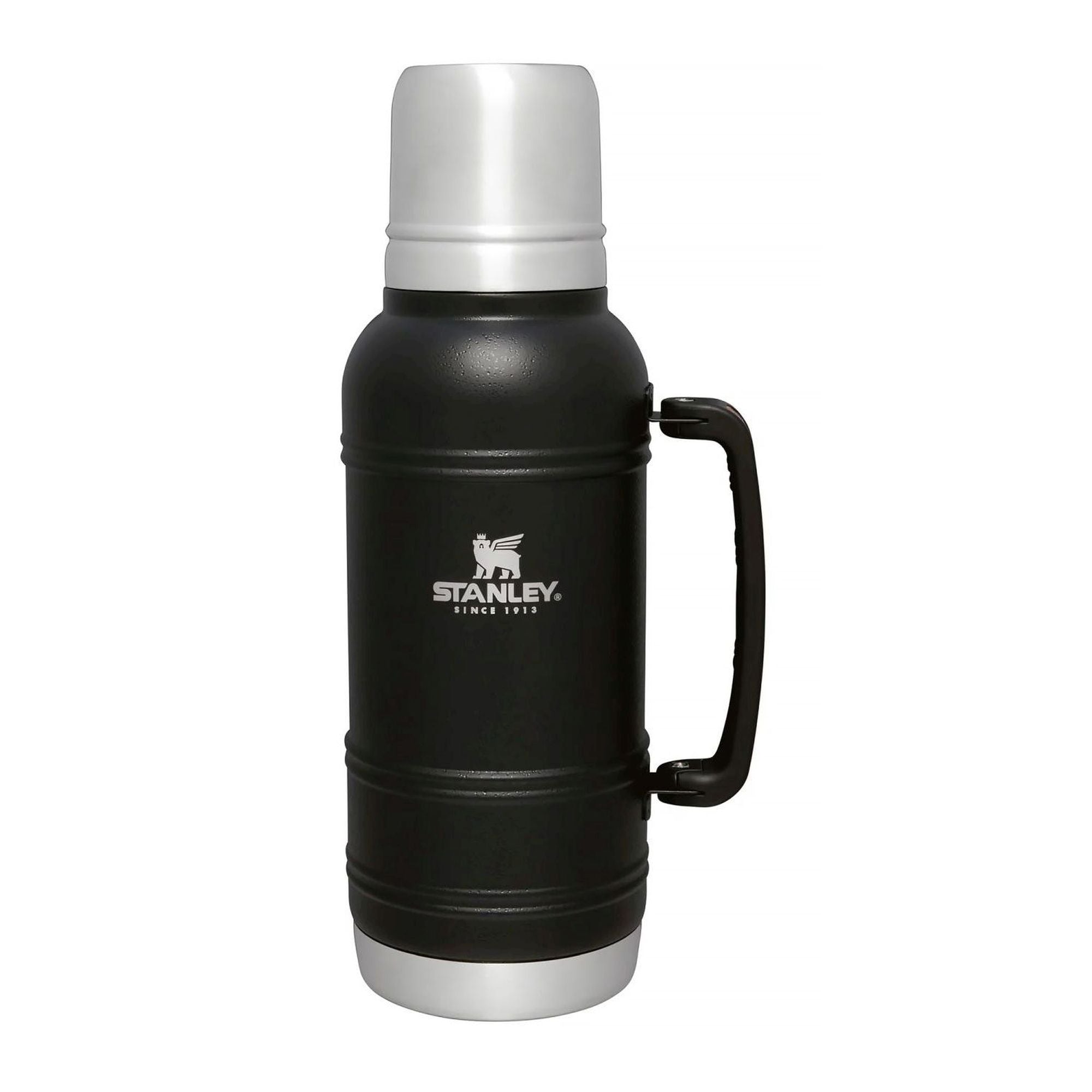 Stanley Artisan Thermal Bottle 1.4L, stainless steel water bottle with a sleek design and secure lid for hot or cold beverages.
