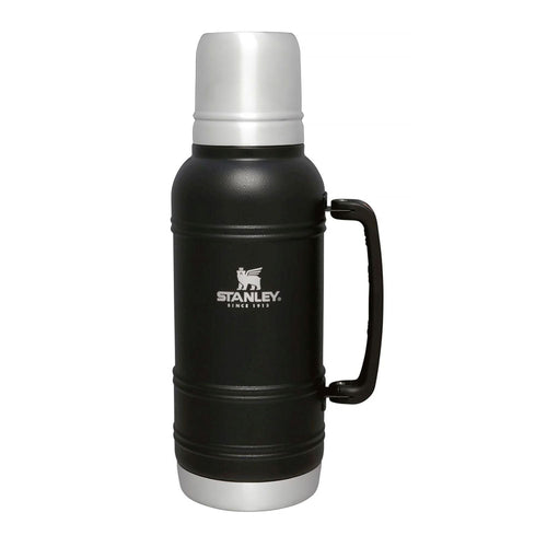 Stanley Artisan Thermal Bottle 1.4L, stainless steel water bottle with a sleek design and secure lid for hot or cold beverages.