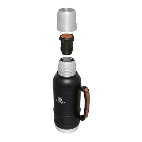 Stanley Artisan thermal water bottle, 1.4L, with stainless steel finish and leak-proof cap, designed for keeping drinks hot or cold.