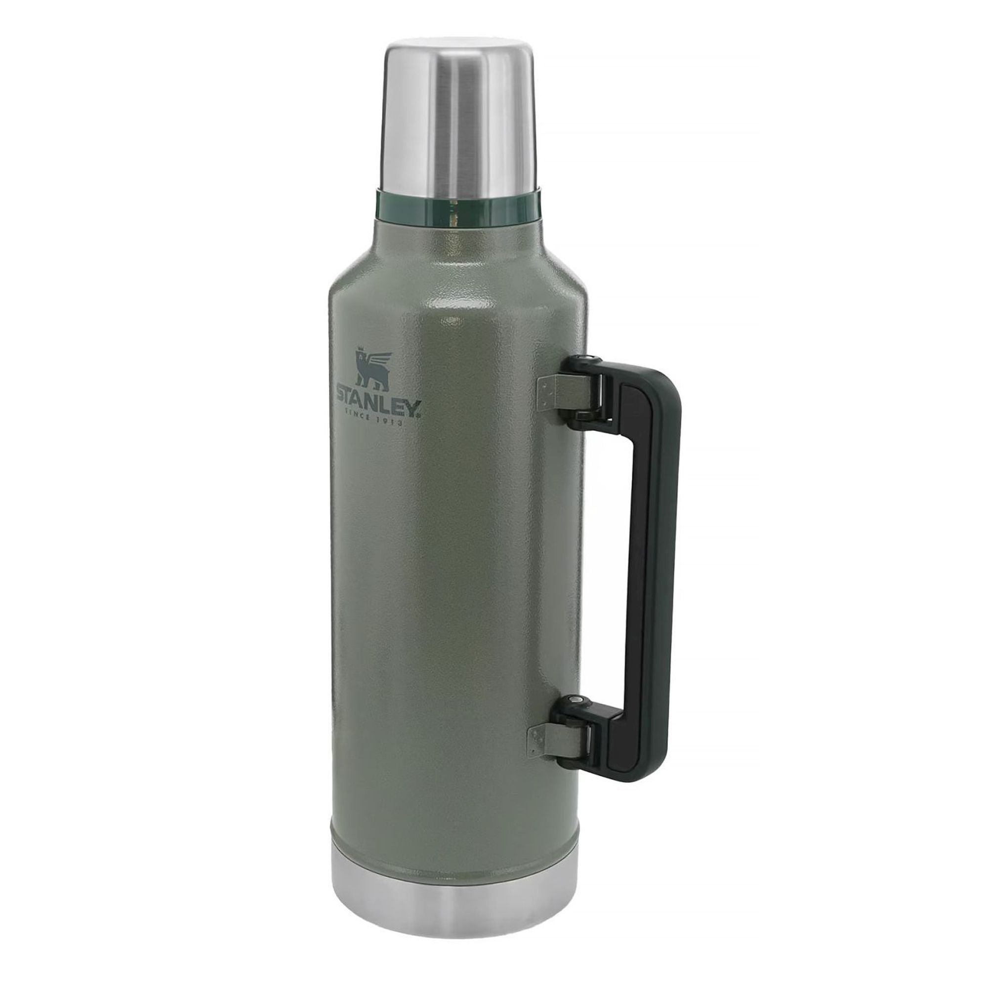 Stanley Legendary Classic 2.3L water bottle with a durable stainless steel design and screw-top lid for outdoor use