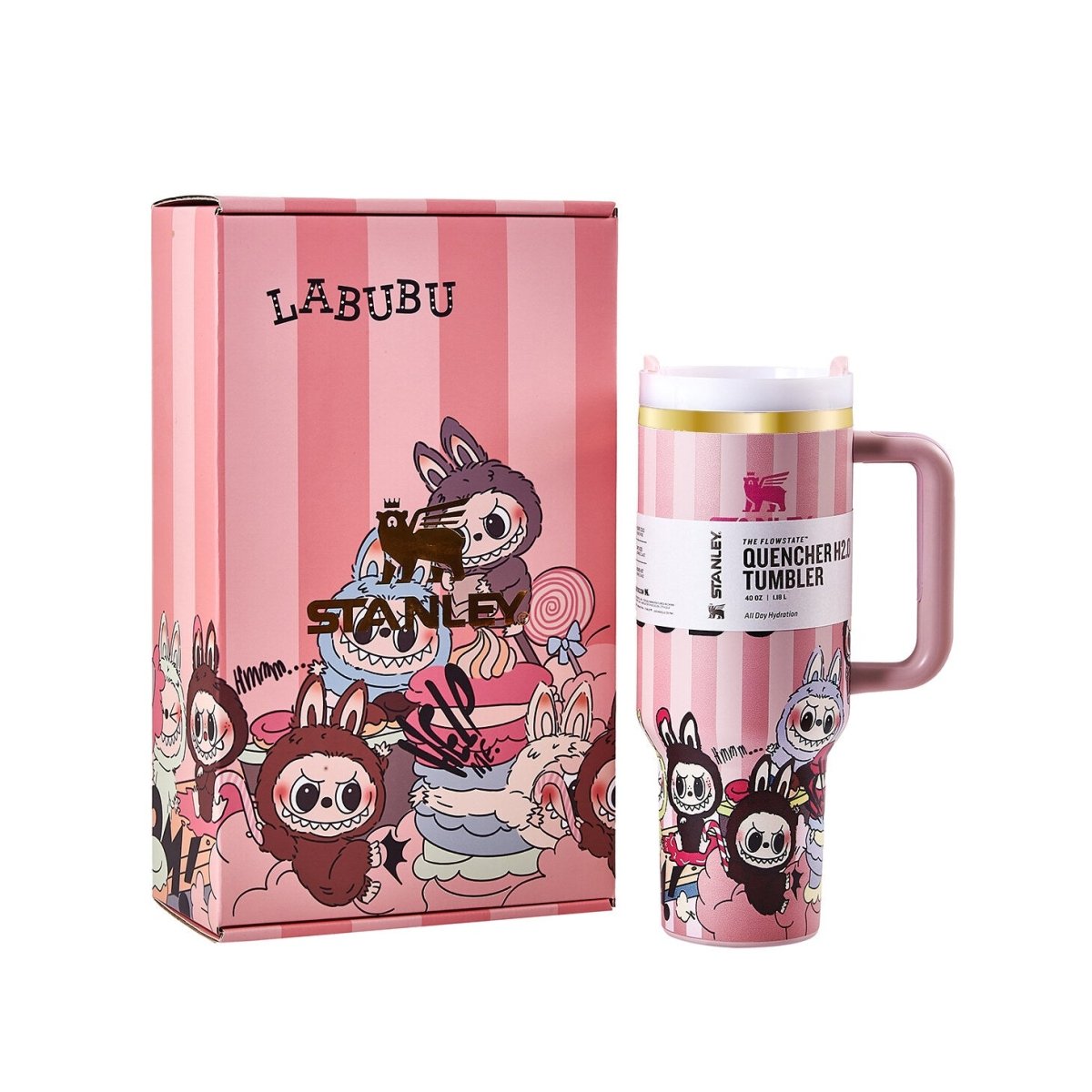 Stanley x Labubu Limited Edition Tumbler Pink Stripe Quencher-0