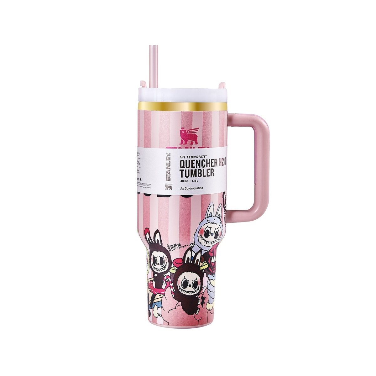 Stanley x Labubu Limited Edition Tumbler Pink Stripe Quencher-2
