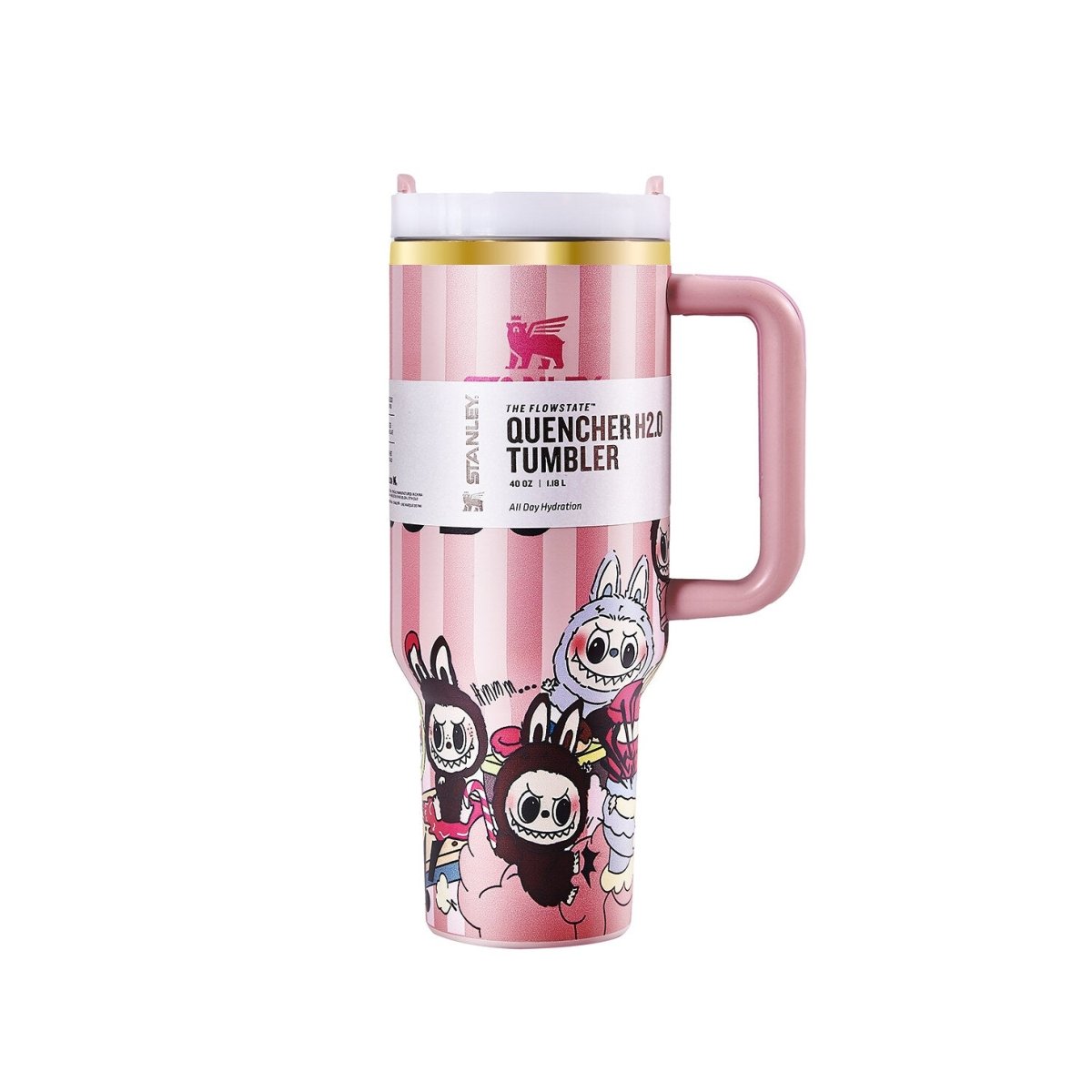 Stanley x Labubu Limited Edition Tumbler Pink Stripe Quencher-1