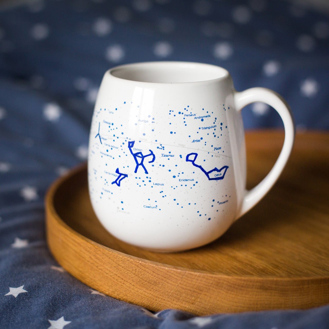 Trouvaille starry constellation color-in mug with ceramic pen, featuring a night sky design for customizable stargazing artwork.