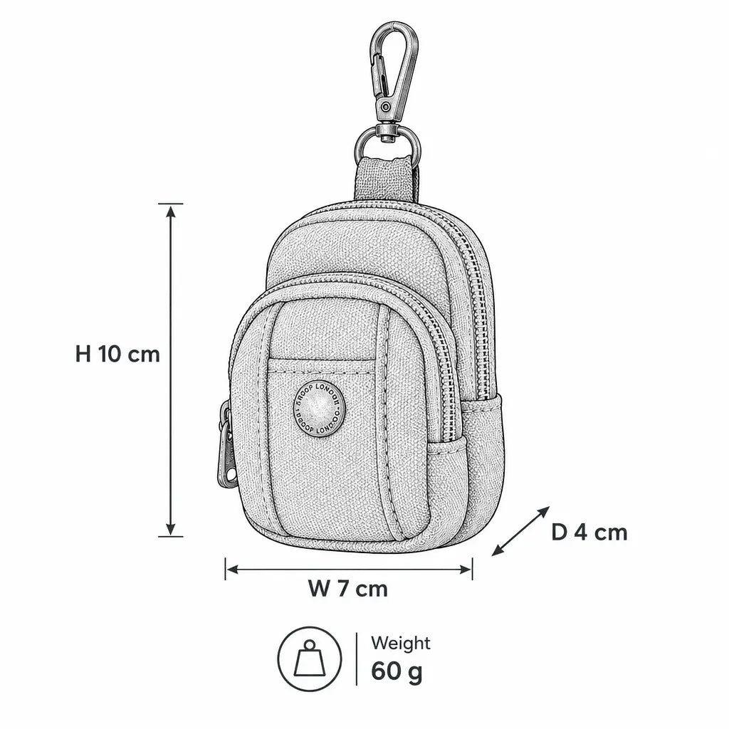 Troop London Classic Canvas Bag Charm in vertical design, featuring durable canvas material and stylish accessory details.
