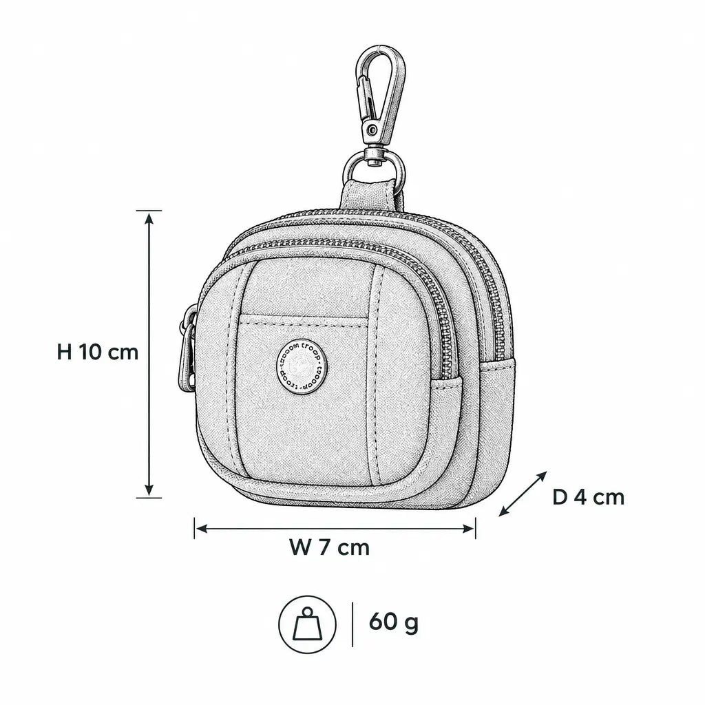 Troop London Classic Canvas Bag Charm horizontal accessory with detailed illustration, showcasing durable fabric and stylish design.