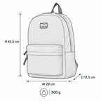 Troop London Heritage Vegan 15-inch laptop backpack with technical illustration, showcasing sleek design and durable vegan material.