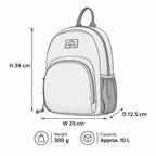Illustration of Troop London Urban Small Backpack TB008 showing its compact design and multiple compartments.