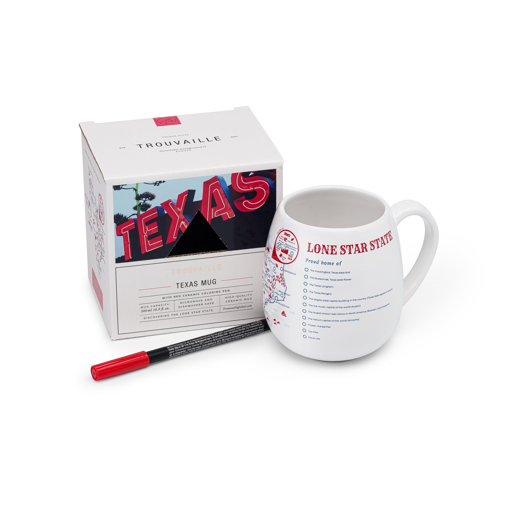 Mug de voyage à colorier carte du Texas
