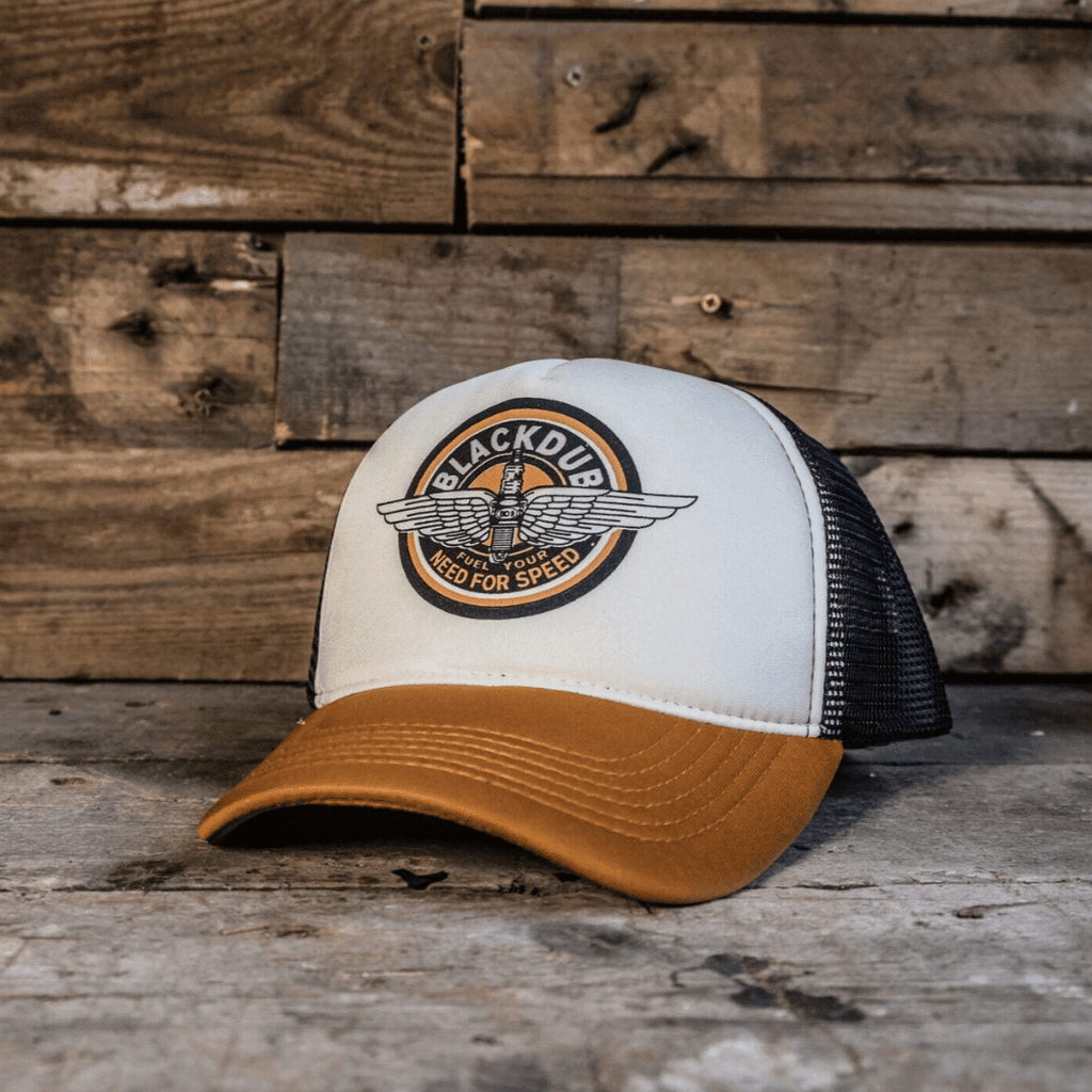Black Dub Garage Circle Wings Trucker Cap