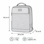 Illustration of Troop London Business Laptop Backpack 15.6-inch with multiple compartments and padded straps for travel comfort.