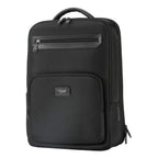 Black Troop London business expandable laptop backpack with multiple compartments and padded laptop sleeve.