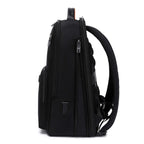 Black Troop London expandable business laptop backpack with multiple compartments and padded shoulder straps.