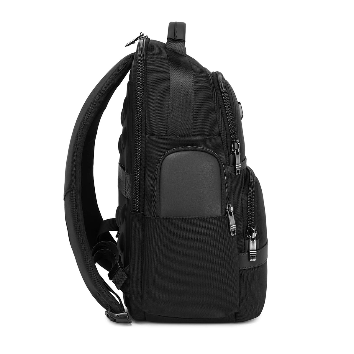 Large black Troop London business laptop backpack with multiple compartments and padded straps.