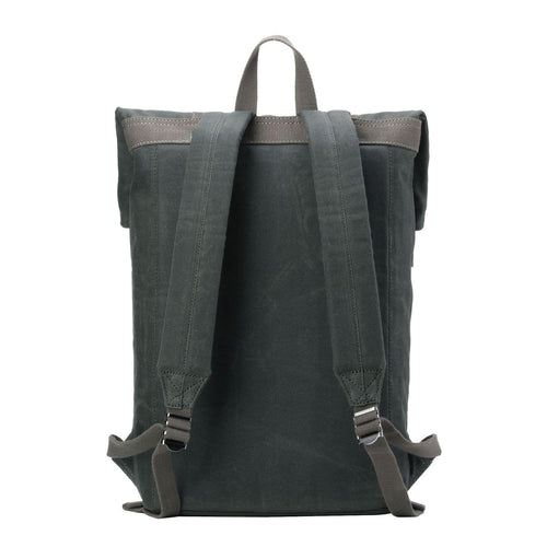 Troop London Heritage Waxed Canvas Laptop Backpack in camel, featuring sturdy design and multiple compartments for everyday use.