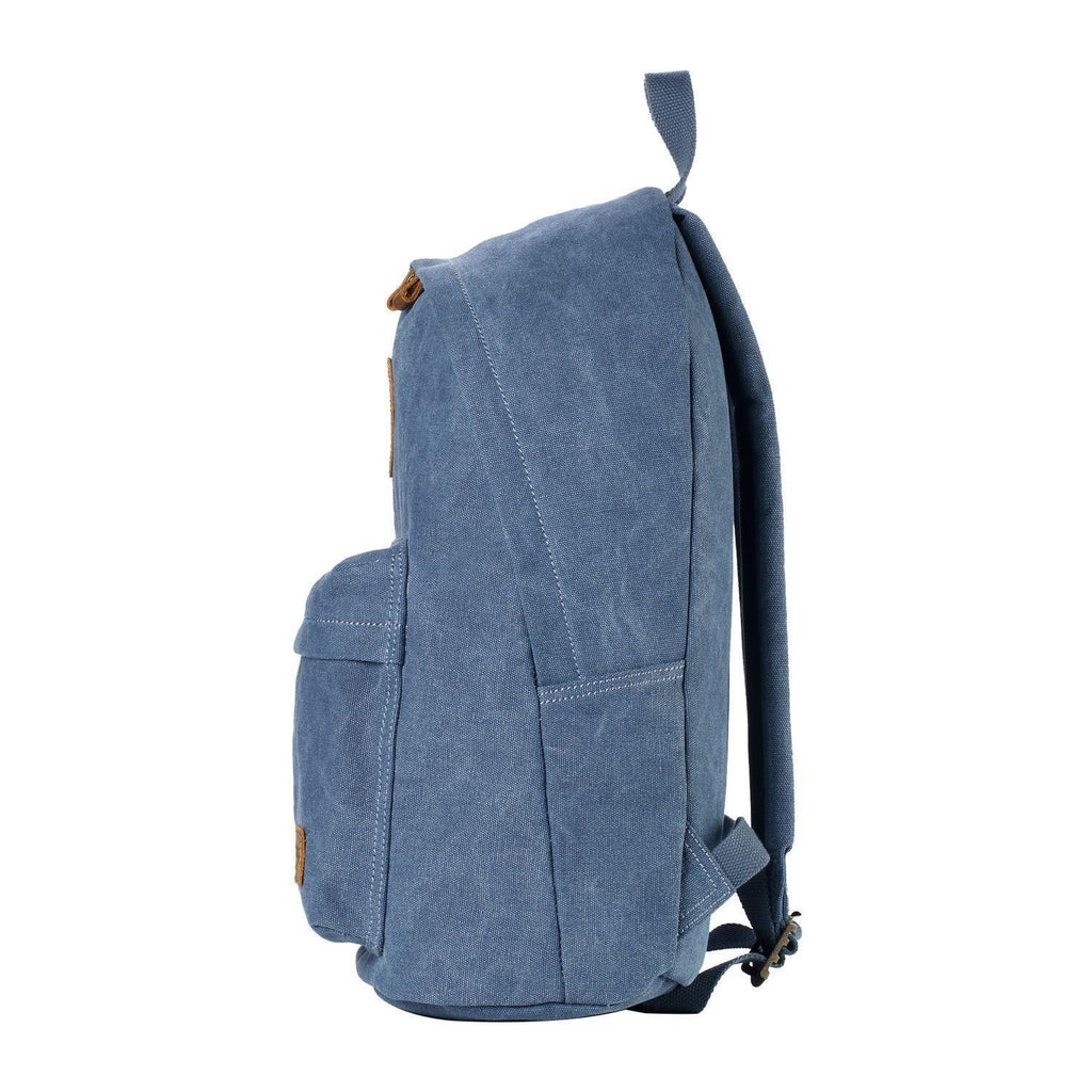 Navy Heritage Canvas Casual Daypack backpack by Troop London with adjustable straps and multiple compartments.