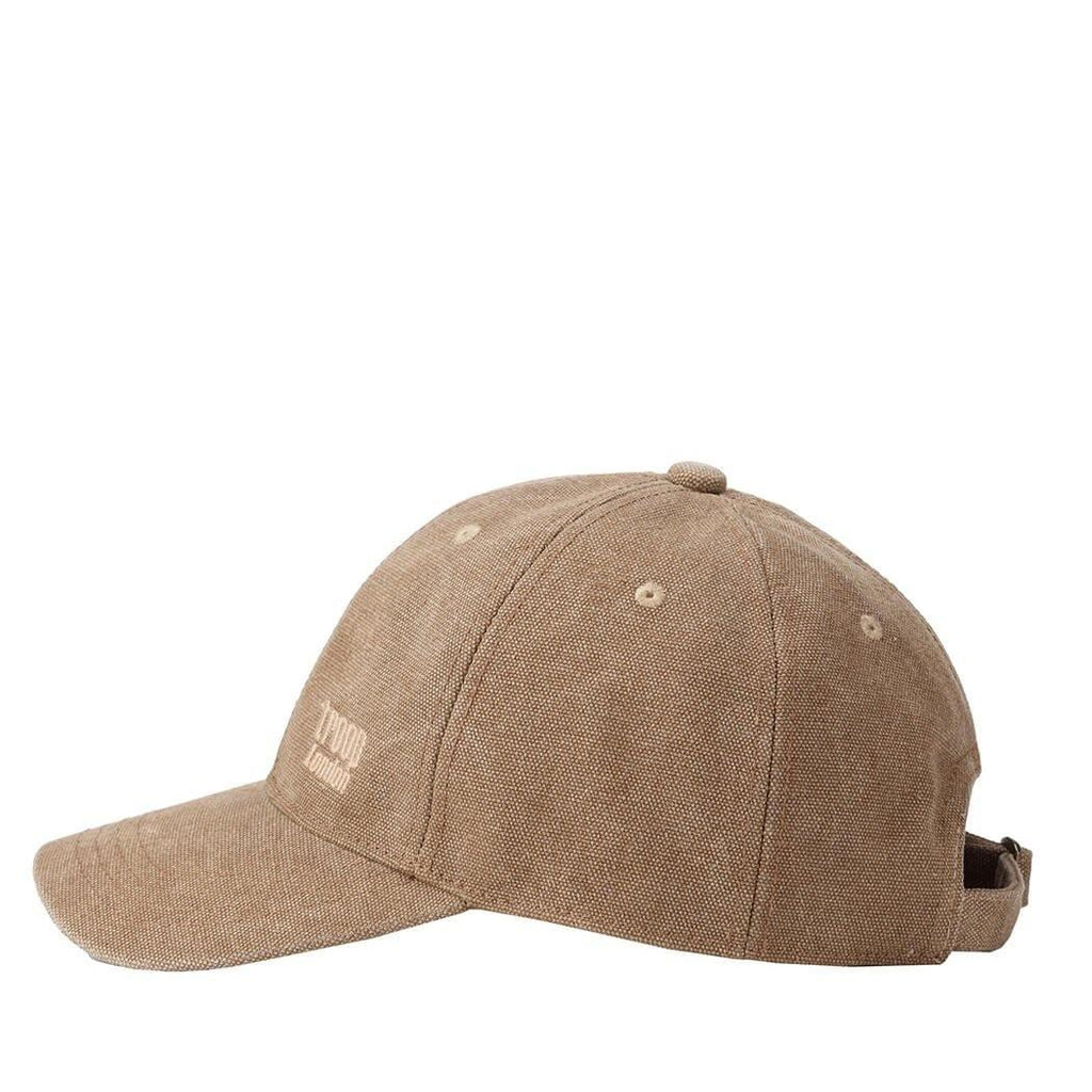 Charcoal canvas baseball cap by Troop London with a curved brim and adjustable strap, casual and stylish hat for everyday wear.