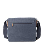 Charcoal canvas Troop London laptop messenger bag with adjustable strap and multiple compartments for everyday use.
