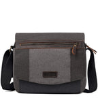Grey Urban Canvas Messenger Bag by Troop London, stylish and functional with adjustable strap and multiple compartments.