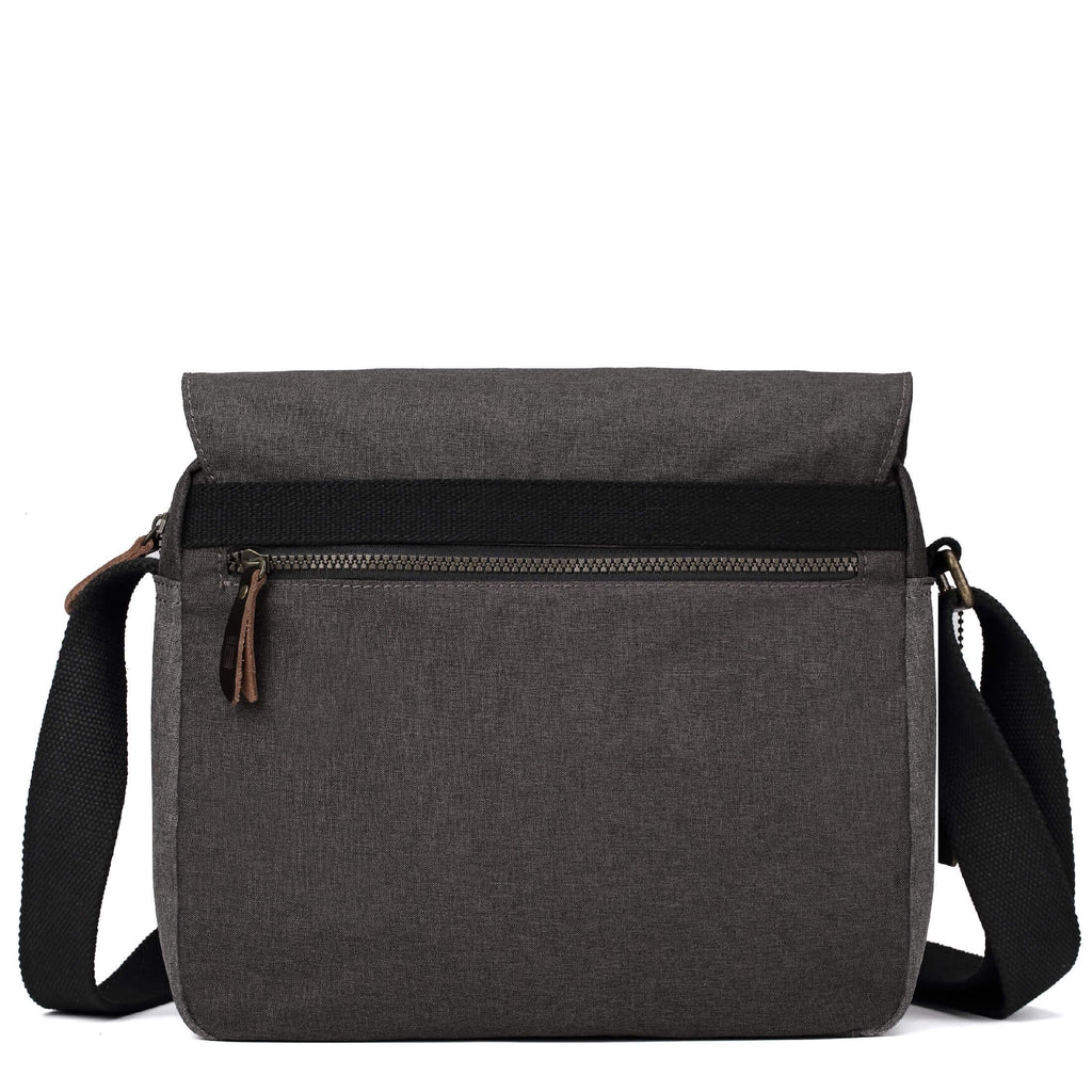 Troop London grey Urban Canvas Messenger Bag with adjustable strap and front flap closure.