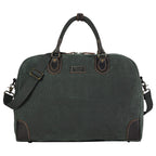 Large charcoal canvas travel holdall by Troop London, 45L size, durable luggage bag with sturdy handles and spacious interior.