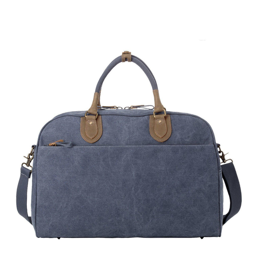 Large charcoal canvas travel holdall bag by Troop London, 45L capacity, durable luggage for weekend trips and travel.