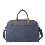 Large charcoal canvas travel holdall bag by Troop London, 45L capacity, durable luggage for weekend trips and travel.